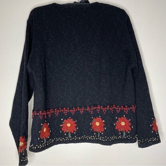 Woolrich Sweater Vintage Christmas Wool Festive Holiday Ugly Black Size Medium - Picture 2 of 6